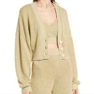 NWT Open Edit Metallic Knit Cardigan Sz